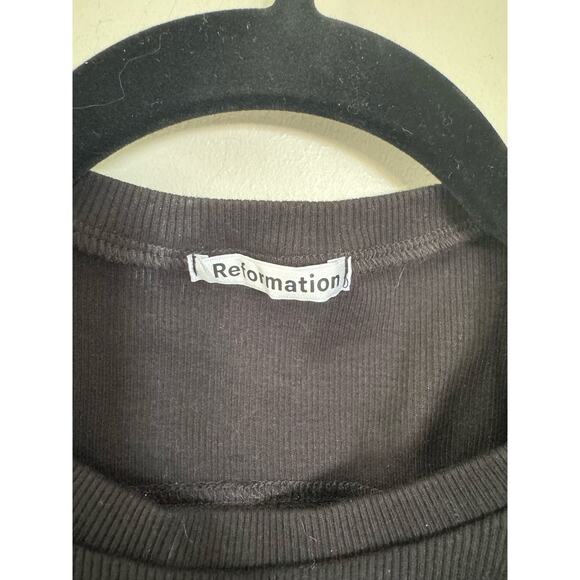 Reformation Open-Back Knit Raiden Sleeveless Top in Black SZ S - Picture 2 of 6